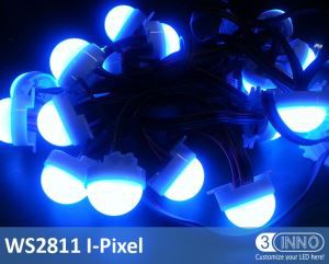 Vòng tròn 30mm LED Piont Ánh sáng LED 12V RGB kỹ thuật số WS2811 Đèn LED String